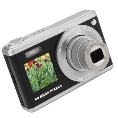 Kompaktkamera 60 MP, 4K HD, Dual-Bildschirm, Autofokus, Lichtempfindlicher 10-facher, Tragbar für -Fotografie (Schwarz) von Goshyda