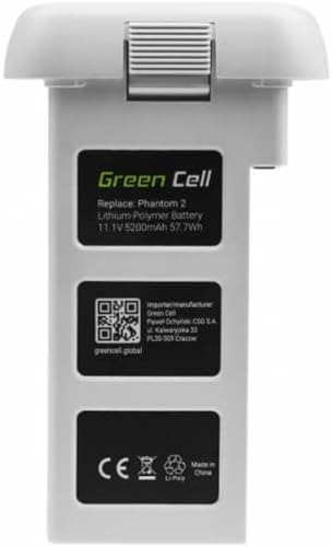 Green Cell Akku Batterie für DJI Phantom 2, Phantom 2 Vision+ Plus | Li-Polymer High Performance 5200mAh 57.5Wh 11.1V Weiß | Volle Kompatibilität | Flugzeit bis zu 29 Minuten | Drohne markenakku von Green Cell