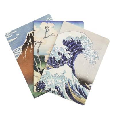 Grupo Erik Hokusai The Great Wave off Kanagawa Pack 3er Pack Notizbücher A5 - Notizbuch Klein A5-1 Notizbuch Liniert 1 Notizbuch Dotted 1 Notizbuch Blanko - Notizblock A5 von Grupo Erik