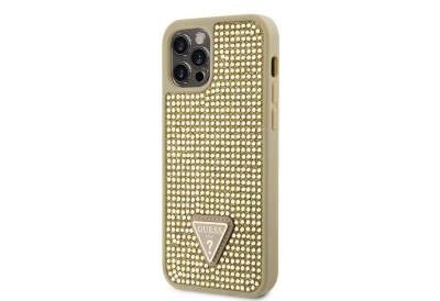 Guess Handyhülle Guess Rhinestones Triangle Metal Logo Case für iPhone 12/12 Pro Gold S von Guess