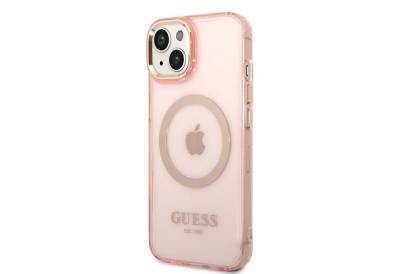 Guess Handyhülle Guess Translucent MagSafe Compatible Case für iPhone 14 Plus Pink Schu von Guess