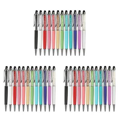 Guindxan 36 x Bling Bling 2-in-1 Slim Crystal Diamond Stylus Pen und Tinten-Kugelschreiber (12 Farben) von Guindxan