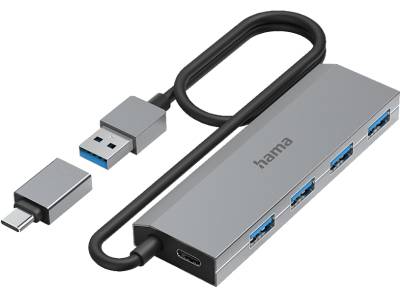 HAMA 4 Ports, USB Hub, Anthrazit von HAMA