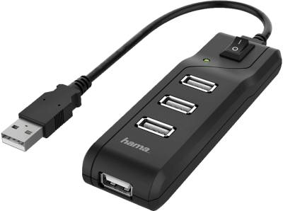 HAMA 4-fach, USB Hub, Schwarz von HAMA