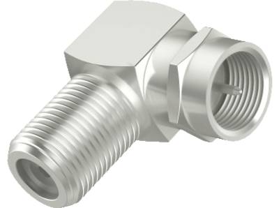 HAMA F-Stecker auf F-Kupplung, 90° gewinkelt SAT-Adapter von HAMA