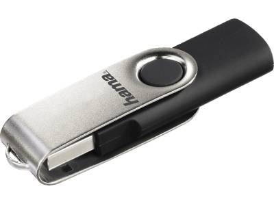 HAMA Rotate USB-Stick, 128 GB, 15 MB/s, Schwarz/Silber von HAMA