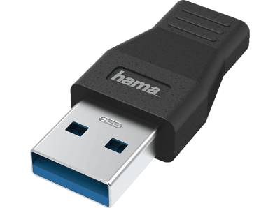 HAMA USB-A-Stecker auf USB-C-Buchse USB Adapter, Schwarz von HAMA