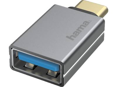 HAMA USB-C-Stecker auf USB-A-Buchse OTG Adapter, Grau von HAMA
