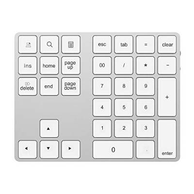 HDWR Numerische Tastatur mit Bluetooth, 34 Tasten, Folientasten, Bluetooth-Modul, Integrierter Akku, 2X USB HUB, typerCLAW-BN110 von HDWR