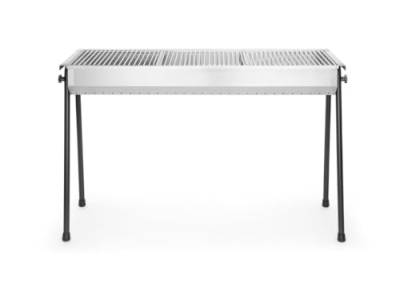 HENDI Holzkohlegrill, inkl 3 roste von je 345x345mm, Model Resto, mit abnehmbaren Füßen, Bräter, BBQ, nur für Verwendung im Aussenbereich, 1145x380x(H)770, Edelstahl 18/0 von HENDI