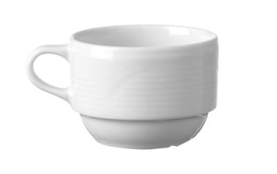 HENDI Kaffeetasse, für HENDI Untertasse 794418, Verstärkte Kanten, Wertige Glasur, Hohe Schlag- und Verschleißfestigkeit, geeignet für Mikrowelle, Geschirrspüler, 170ml, ø79mm, Weißes Hotelporzellan von HENDI