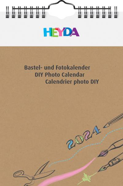 HEYDA Kreativ-Wandkalender 2024, DIN A5, natur von HEYDA