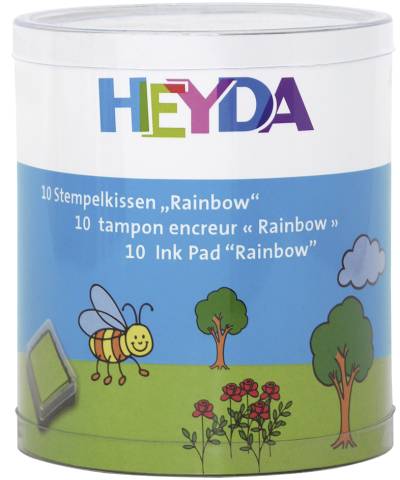 HEYDA Stempelkissen-Set , Rainbow, , Klarsicht-Runddose von HEYDA