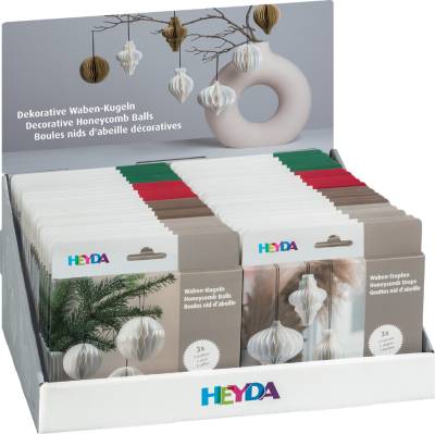 HEYDA Wabendekor-Set , Kugeln & Tropen, , im Karton-Display von HEYDA