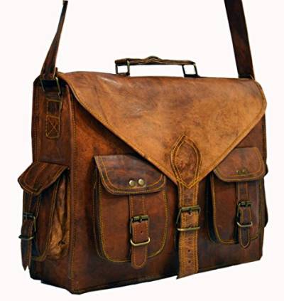 HLC Abb handgemachte vintage Leder Messenger-Tasche für Laptop Aktentasche Umhängetasche 45,7 cm von HLC
