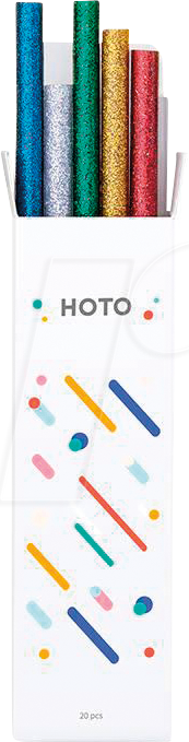 HOTO QWRJB001 - Heißklebestick, Ø 7 mm, multicolor, 20 Stück von HOTO