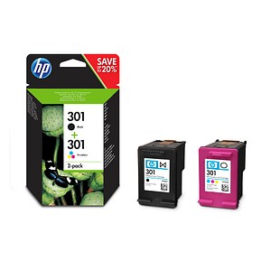 HP 301 (N9J72AE) schwarz, color Druckerpatronen, 2er-Set von HP