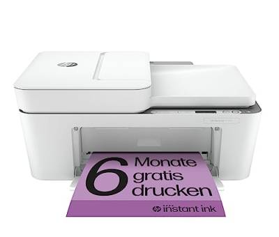 HP DeskJet 4120e Multifunktionsdrucker, 6 Monate gratis drucken mit HP Instant Ink inklusive, HP+, Drucker, Kopierer, Scanner, Mobiler Faxversand, WLAN, Automatische Dokumentenzuführung von HP
