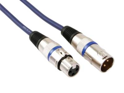 HQ-Power DMX-Kabel, 1 x XLR männlich, 1 x XLR weiblich, 1 m, vergoldet, perfekt für Signalübertragung von HQ-Power