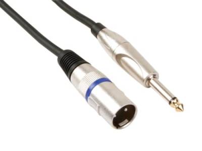HQ-Power XLR-Jack-Kabel, 1 x XLR männlich, 1 x Jack 6.35 mm männlich, mono, 1.5 m, perfekt für die Audioübertragung von HQ-Power