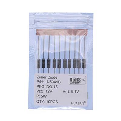 HUABAN 10PCS 1N5349B 1N5349 Power Zener Diode 5W 12V T-18 (CASE17-02) Axial Diodes 5 Watt 12 Volt von HUABAN