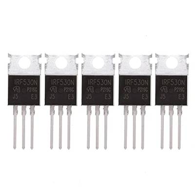HUABAN 5 Stück IRF530NPBF IRF530N IRF530 Vdss=100V Rds(on)=0.127 Ohm Id=18A TO220 Power N-Channel MOSFET Transistor von HUABAN