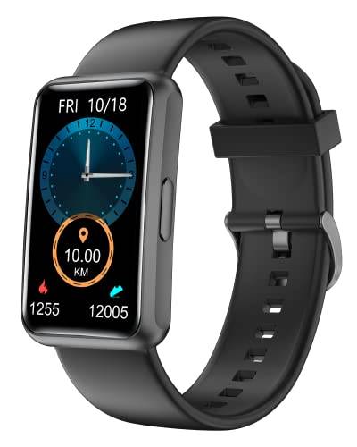 HUAKUA Schrittzähler Uhr (Ohne app und Handy) 1,47 Zoll Touchscreen Einfach Smartwatch Fitness Tracker mit Kalorienzähler,Schlafmonitor,Stoppuhr Wasserdicht IP68,Timer Fitnessuhr für Gehen Laufen von HUAKUA