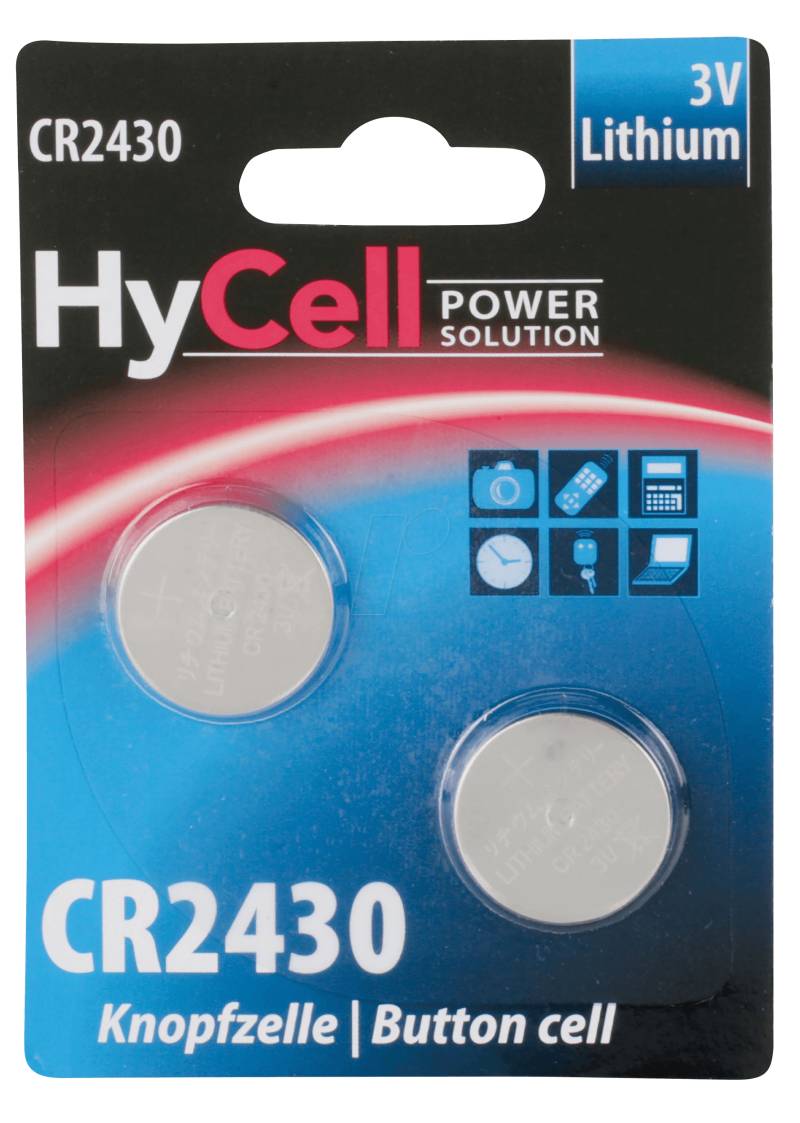 HC 2XCR2430 - Lithium-Knopfzelle, 3 V, 300 mAh, 24,5x3 mm, 2er-Pack von HYCELL