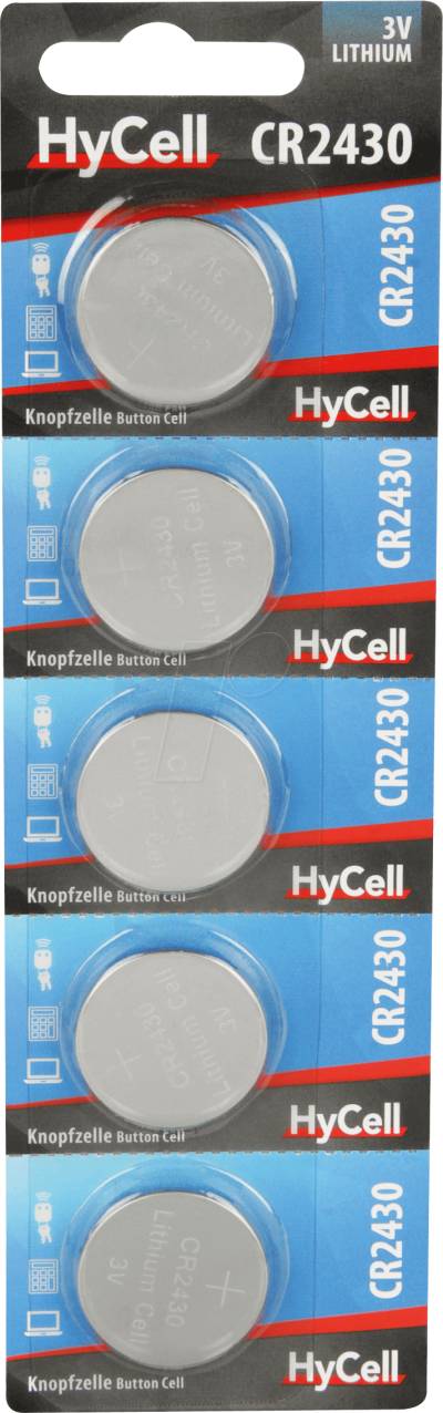 HC 5XCR2430 - Lithium-Knopfzelle, 3 V, 24x3,0 mm, 5er-Pack von HYCELL