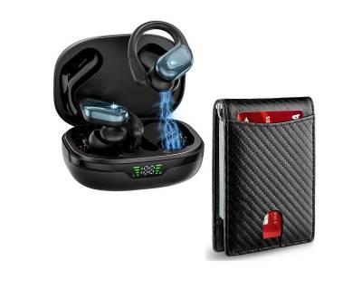 HYIEAR Bluetooth-Kopfhörer 5.3, Sportkopfhörer. Portmonee mit RFID-Schutz. wireless In-Ear-Kopfhörer (Bluetooth, Stereo USB-C, Sprachsteuerung, kompatibel mit Android/iOS) von HYIEAR