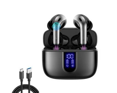 HYIEAR Bluetooth-Ohrhörer 5.3, 48 Stunden Akkulaufzeit, 1 Stunde Ladezeit In-Ear-Kopfhörer (Voice Assistant, Bluetooth, Stereo USB-C) von HYIEAR