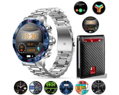 HYIEAR Smartwatch, 1,43, IP67 wasserdicht, mit schwarzer Geldbörse Smartwatch, 2-tlg., Wird mit USB-Ladekabel geliefert., Sportarmbänder, Fitnessuhren, individuelle Zifferblätter" von HYIEAR