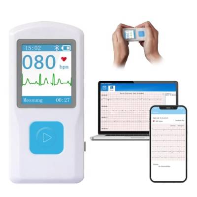 Tragbarer Ekg Gerät, Herzfrequenzmonitor mit LCD-Bildschirm und Speicher, FDA-geprüft, drahtlose Herzüberwachungsgeräte für den Heimgebrauch, kompatibel mit Smartphone und PC von HaSoCare