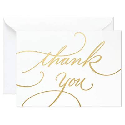 Hallmark Dankeskarten für Hochzeit, Babyparty, Brautparty (Goldfolien-Schrift, 100 Dankeskarten und Umschläge) von Hallmark