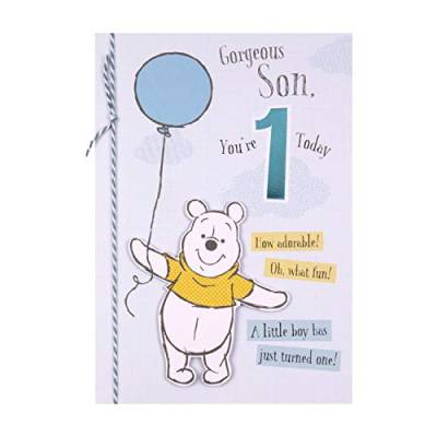 Hallmark Geburtstagskarte zum 1. Geburtstag für Sohn zum 1. Geburtstag, Winnie-The-Pooh-Design von Hallmark
