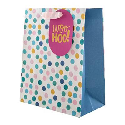 Hallmark Mehrzweck-Geschenktasche, mittelgroß, Pink und Blau mit Punkten von Hallmark