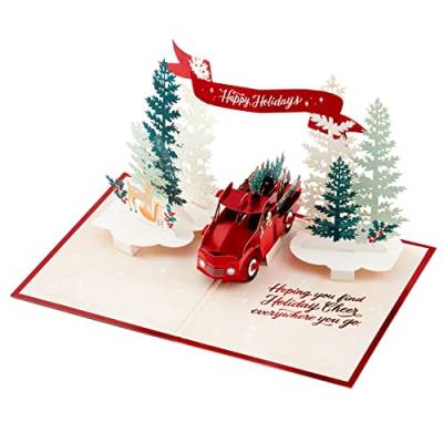 Hallmark Paper Wonder Weihnachtskarte – Pop-Up Signature Red Truck-Design, 25575517, mehrfarbig von Hallmark
