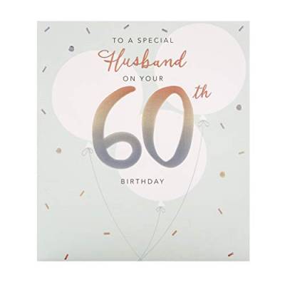 Hallmark Studio Geburtstagskarte für Ehemann zum 60. Geburtstag, geprägtes Design auf strukturiertem Karton von Hallmark