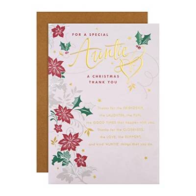 Hallmark Weihnachtskarte für Tante – traditionelles Design mit herzlichem Vers von Hallmark
