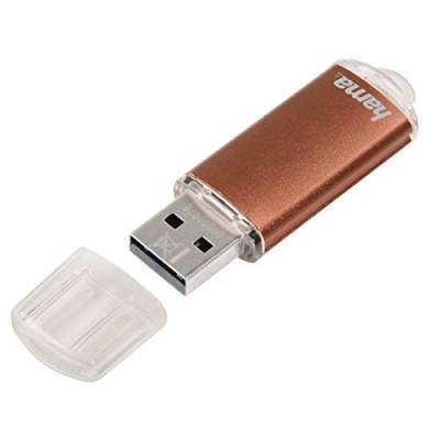 Hama 32GB USB-Stick USB 2.0 Datenstick (10 MB/s Datentransfer, USB-Stick mit Öse zur Befestigung am Schlüsselring, Speicherstick, Memory Stick mit Verschlusskappe, geeignet für Windows/MacBook) bronze von Hama