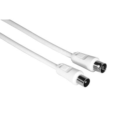 Hama Antennenkabel 75 DB (Antennenstecker, Antennenbuchse, Koaxial, für TV, Kabel-TV, 5m) weiß von Hama