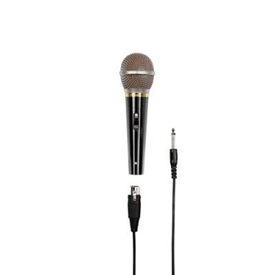 Hama Dynamisches Mikrofon DM 20 mit Nierencharakteristik, Metallgehäuse, Kabellänge 3 m, schwarz von Hama