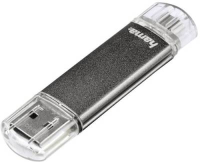 Hama FlashPen  Laeta Twin  USB-Zusatzspeicher Smartphone/Tablet Grau 16GB USB 2.0, Micro USB 2.0 von Hama
