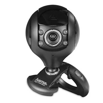 Hama HD Web-Cam mit Mikrofon (Streaming Kamera mit Abdeckung, Webkamera für Konferenzen und Meetings am PC, Laptop und Notebook) schwarz von Hama