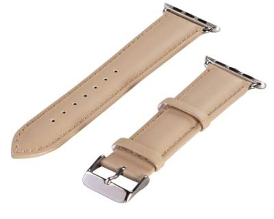 Hama Handyhülle Uhrenarmband Classic Beige für Apple Watch 38mm/42mm, für Apple Watch 40mm Series 4 (4. /5. /6. Gen) SE 40mm (6. Gen) von Hama