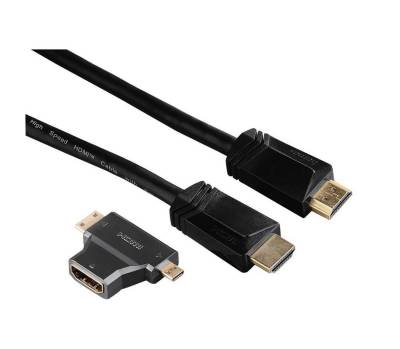 Hama High Speed HDMI™-Kabel Stecker-Stecker Ethernet 1,5m+HDMI™-Adapter HDMI-Kabel, HDMI, (150 cm) von Hama
