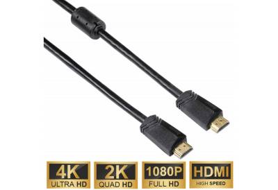 Hama High-Speed HDMI-Kabel 5m Ethernet vergoldet Video-Kabel, HDMI, (500 cm), Full HD TV ARC 3D 1080p HD TV LED LCD OLED Plasma vergoldete Stecker von Hama