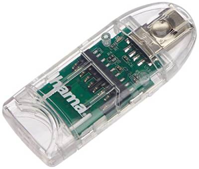 Hama Multi-Kartenleser "8in1" (u.a. microSD/SDHC, SD/SDHC, MMC, USB 2.0), transparent von Hama