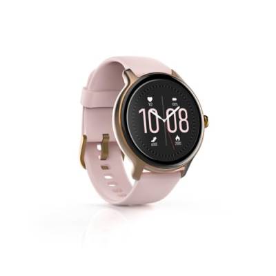 Hama Smartwatch 4910, IP68 wasserdicht (Fitness-Uhr Damen, 1,09"-Full-Touch-Farbdisplay, Blutsauerstoff-, Pulsmesser, Schlaftracker, Kalorienzähler-Armband, Schrittzähler, Smart-Watch Damen) rosé-gold von Hama