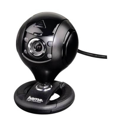 Hama Spy Protect HD-Webcam 1280 x 720 Pixel Standfuß, Klemm-Halterung von Hama